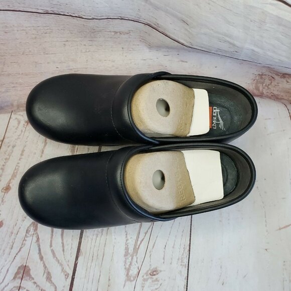 Dansko XP Black All Leather Slip-Resistant Women's Clogs Shoes Sz 38 U.S 7 1/2 - Picture 3 of 12